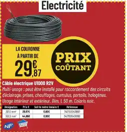 Bricorama Câble électrique U1000 R2V offre