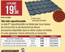 BACACIER Tôle tuile repositionnable