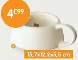 b&m Mug bougie mèche bois offre
