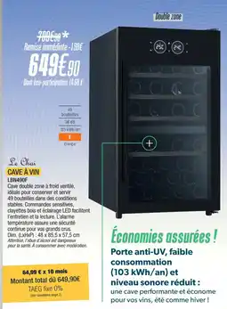 Proxi Confort Cave à vin lbn490f offre