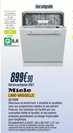 Proxi Confort MIELE Lave-vaisselle g5150vi offre