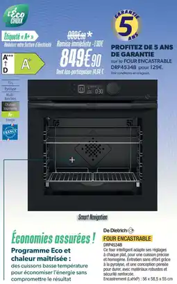 Proxi Confort DE DIETRICH Four encastrable drp4534b offre