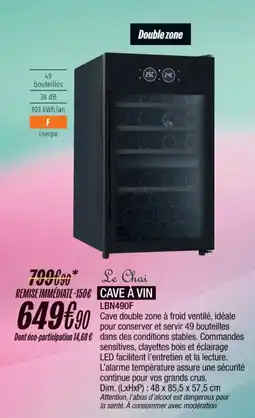 Blanc Brun Cave à vin lbn490f offre