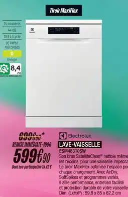 Blanc Brun ELECTROLUX Lave-vaisselle esm48310sw offre