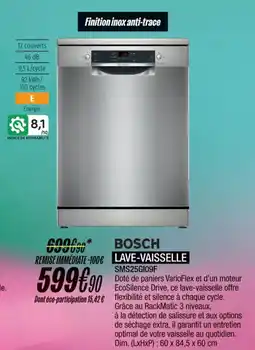 Blanc Brun BOSCH Lave-vaisselle sms25g109f offre