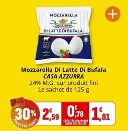 Coccimarket Mozzarella di latte di bufala casa azzurra offre