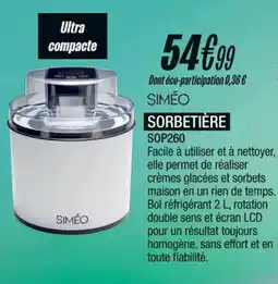 Blanc Brun SIMEO Sorbetière sop260 offre