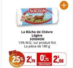 Coccimarket La bûche de chèvre légère soignon offre