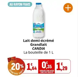 Coccimarket Lait demi-écrémé grandlait candia offre