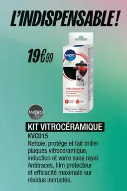 Blanc Brun WPRO Kit vitrocéramique kvc015 offre
