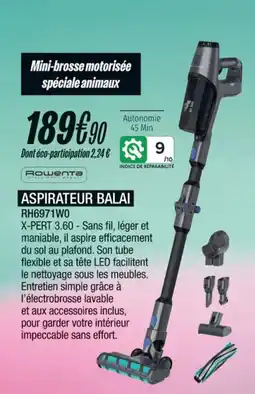Blanc Brun ROWENTA Aspirateur balai rh6971w0 offre