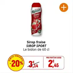 Coccimarket Sirop fraise sirop sport offre