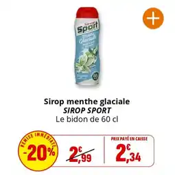 Coccimarket Sirop menthe glaciale sirop sport offre