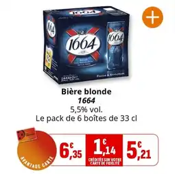 Coccimarket Bière blonde 1664 offre