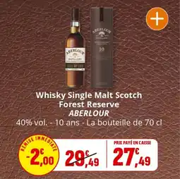 Coccimarket Whisky single malt scotch forest reserve aberlour offre