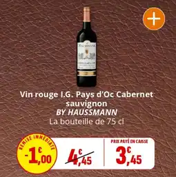 Coccimarket Vin rouge i.g. pays d'oc cabernet sauvignon by haussmann offre