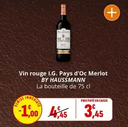 Coccimarket Vin rouge i.g. pays d'oc merlot by haussmann offre
