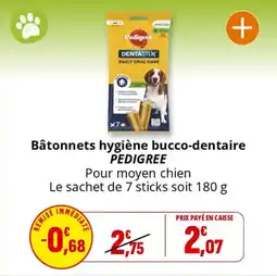 Coccimarket Bâtonnets hygiène bucco dentaire pedigree offre