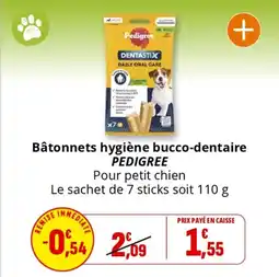 Coccimarket Bâtonnets hygiène bucco dentaire pedigree offre