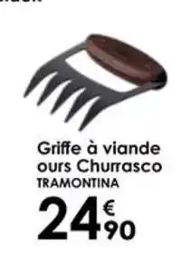 Culinarion TRAMONTINA Griffe à viande ours Churrasco offre