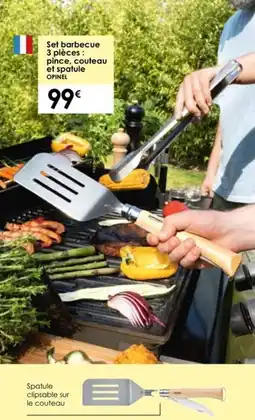 Culinarion OPINEL Set barbecue 3 pièces : pince, couteau et spatule offre