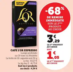 Bi1 Cafe l'or espresso offre