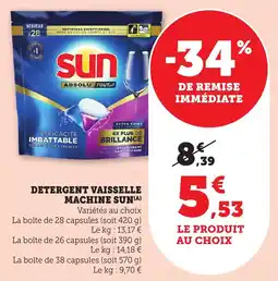 Bi1 Detergent vaisselle machine sun offre