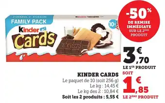 Bi1 Kinder cards offre