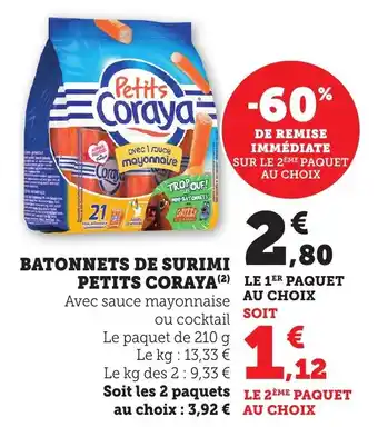 Bi1 Batonnets de surimi petits coraya offre