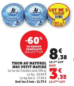 Bi1 Thon au naturel msc petit navire offre