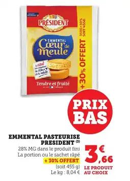 Bi1 Emmental pasteurise president offre