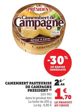 Bi1 Camembert pasteurise de campagne president offre