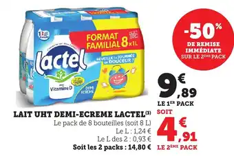 Bi1 Lait uht demi-ecreme lactel offre