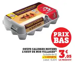 Bi1 Oeufs calibres moyens l'oeuf de nos villages offre