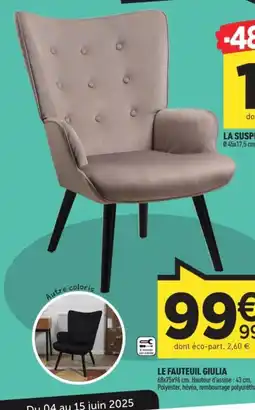 Centrakor Le fauteuil giulia offre
