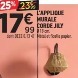 Centrakor L'applique murale corde jily offre