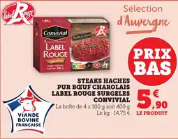 Bi1 Steaks haches pur bœuf charolais label rouge surgeles convivial offre