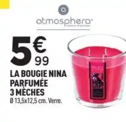Centrakor La bougie nina parfumée 3 mèches 013,5x12,5 cm. verre. offre