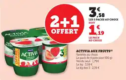 Bi1 Activia aux fruits offre