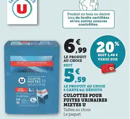 Bi1 Culottes pour fuites urinaires mixtes u offre