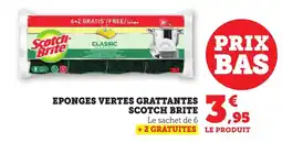 Bi1 Eponges vertes grattantes scotch brite offre
