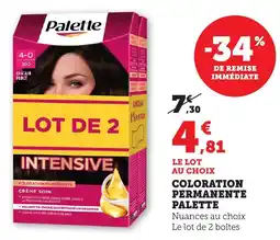 Bi1 Coloration permanente palette offre