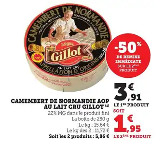 Bi1 Camembert de normandie aop au lait cru gillot offre