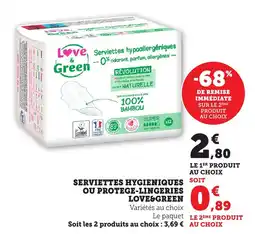 Bi1 Serviettes hygieniques ou protege lingeries love&green offre