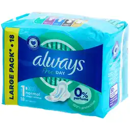 Action Serviettes hygiéniques Always Free Day Normal offre
