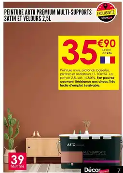 Décor Discount Arto Peinture Arto Premium Multi-Supports Satin et Velours 2,5L offre