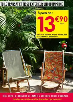 Décor Discount Toile transat et tissu extérieur uni ou imprimé offre