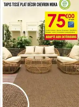 Décor Discount Tapis tissé plat décor chevron moka offre