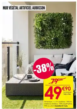 Décor Discount Mur végétal artificiel Aubusson offre