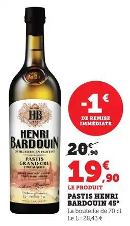 Bi1 Pastis henri bardouin 45° offre